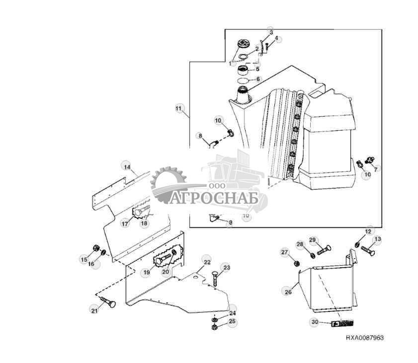 ОПОРЫ ЛЕВОГО ТОПЛИВНОГО БАКА 